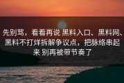先别骂，看看再说 黑料入口、黑料网、黑料不打烊拆解争议点，把脉络串起来 别再被带节奏了