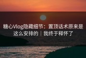 糖心Vlog隐藏细节：置顶话术原来是这么安排的｜我终于释怀了
