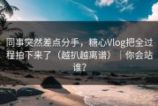 同事突然差点分手，糖心Vlog把全过程拍下来了（越扒越离谱）｜你会站谁？
