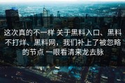 这次真的不一样 关于黑料入口、黑料不打烊、黑料网，我们补上了被忽略的节点 一眼看清来龙去脉