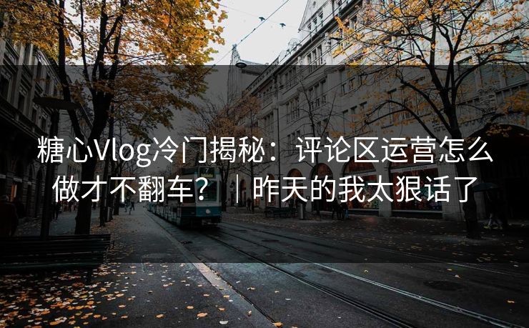 糖心Vlog冷门揭秘：评论区运营怎么做才不翻车？｜昨天的我太狠话了