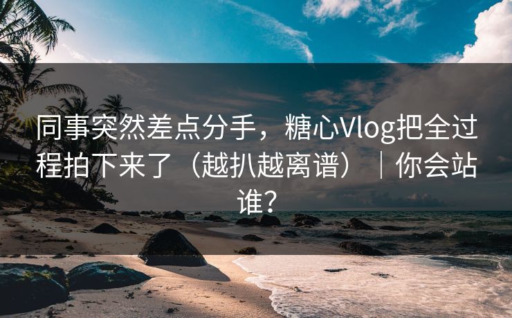 同事突然差点分手，糖心Vlog把全过程拍下来了（越扒越离谱）｜你会站谁？