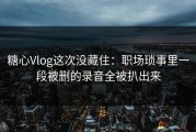 糖心Vlog这次没藏住：职场琐事里一段被删的录音全被扒出来
