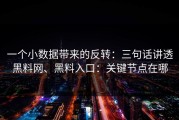 一个小数据带来的反转：三句话讲透黑料网、黑料入口：关键节点在哪