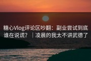 糖心Vlog评论区吵翻：副业尝试到底谁在说谎？｜凌晨的我太不讲武德了