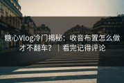 糖心Vlog冷门揭秘：收音布置怎么做才不翻车？｜看完记得评论