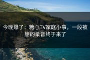 今晚爆了：糖心TV家庭小事，一段被删的录音终于来了