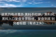 说真的有点意外 黑料不打烊、黑料网、黑料入口复盘背景脉络，复盘到底 别只看标题（有点上头）