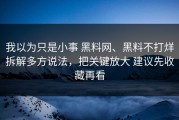 我以为只是小事 黑料网、黑料不打烊拆解多方说法，把关键放大 建议先收藏再看
