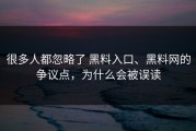 很多人都忽略了 黑料入口、黑料网的争议点，为什么会被误读