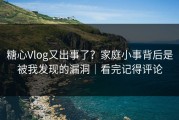 糖心Vlog又出事了？家庭小事背后是被我发现的漏洞｜看完记得评论