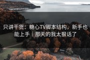 只讲干货：糖心TV脚本结构，新手也能上手｜那天的我太狠话了