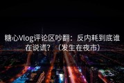 糖心Vlog评论区吵翻：反内耗到底谁在说谎？（发生在夜市）